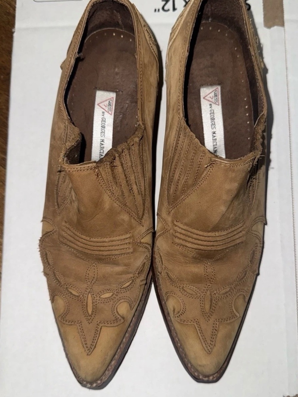 Vintage Guess by Georges Marciano Leather Western Ankle Booties Size 8